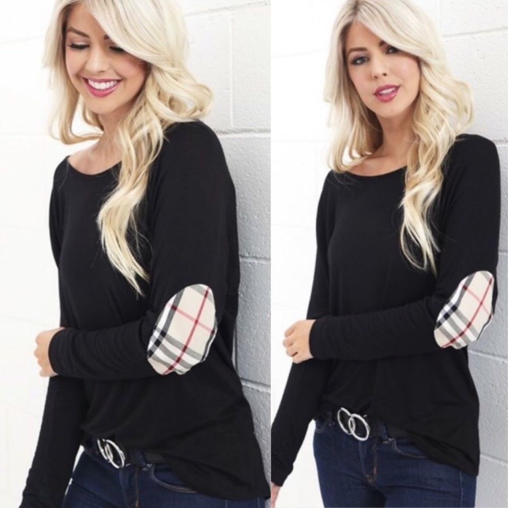 Plaid detail basic top